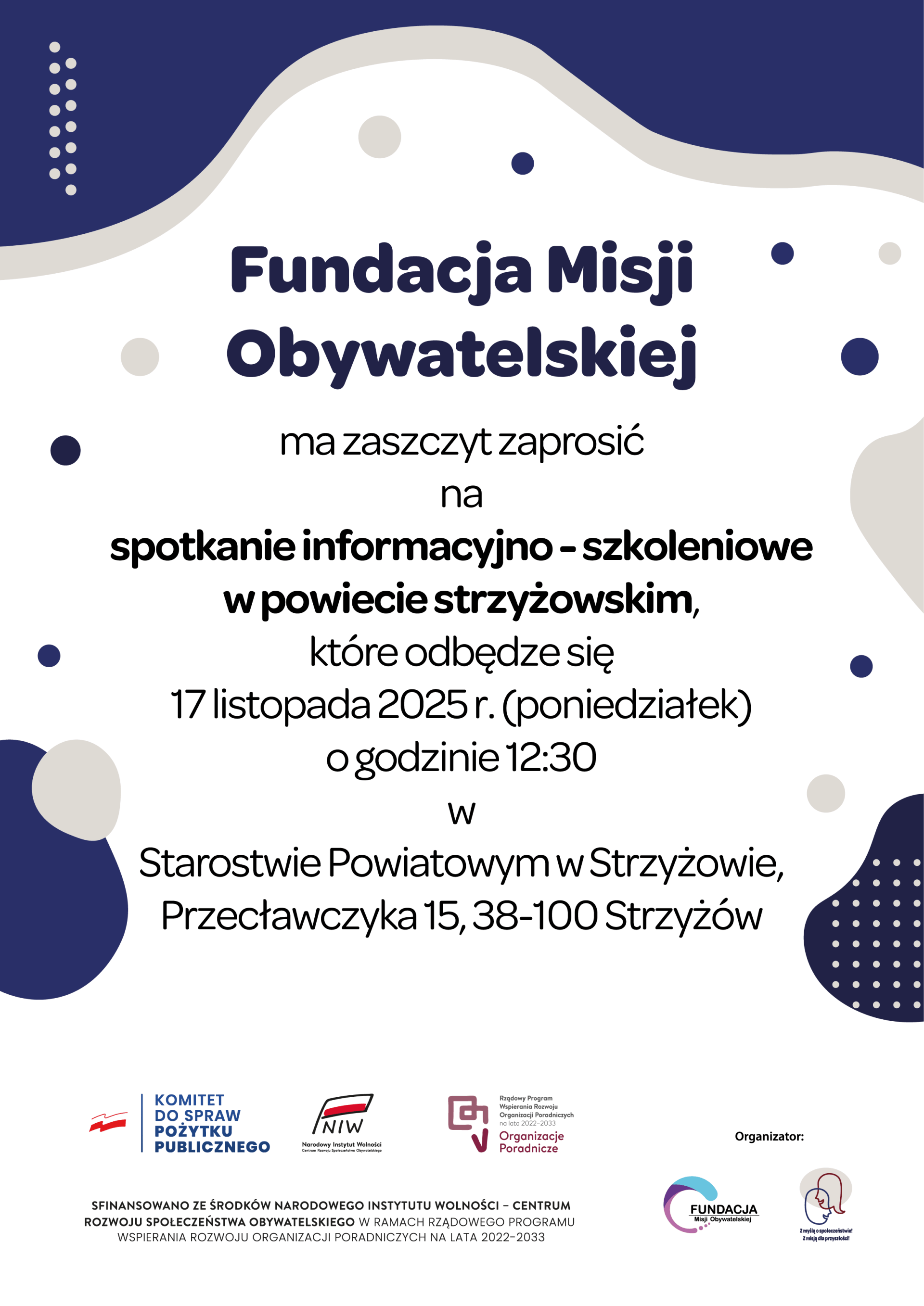 Spotkanie informacyjno-szkoleniowe dla organizacji pozarządowych